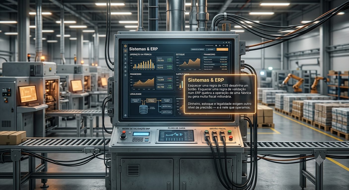 Painel ERP integrado ao chão de fábrica
